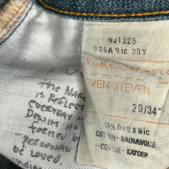 Nudie Jeans Jeans Mens 29x29 Even Steven Straight Leg Selvedge Organic Denim - Picture 7 of 15